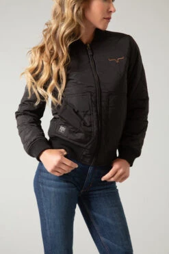 Kimes Ranch Ladies Marinos Bomber Jacket -Apparel and Gear Shop marinos bomber black jacket womens 3 360x 5818f1c2 68fd 4f00 a9a1 f220d04d0f99